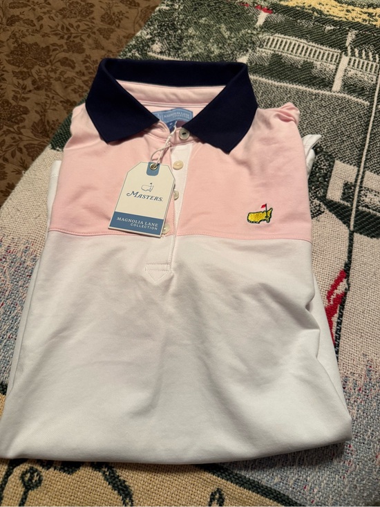 Masters Other - Masters Pink and White Kids Polo with Navy Collar